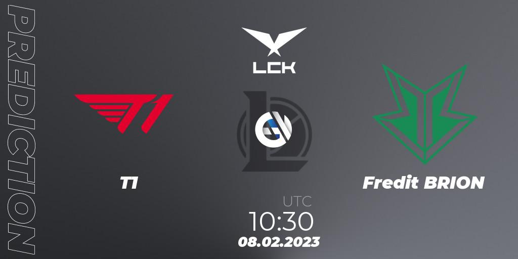 T1 vs Fredit BRION: Match Prediction. 08.02.2023 at 11:20, LoL, LCK Spring 2023 - Group Stage