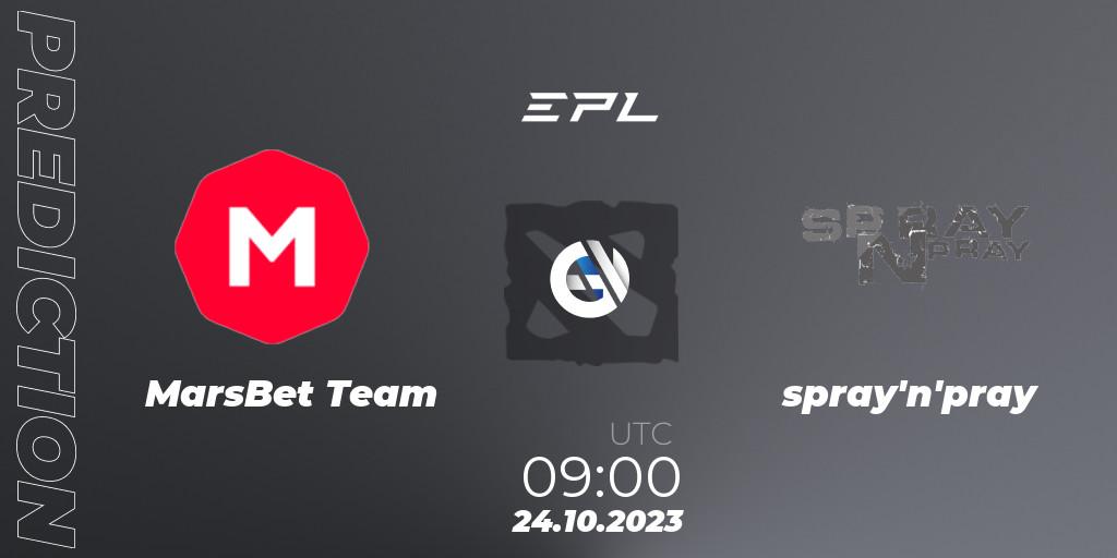 MarsBet Team vs spray'n'pray: Match Prediction. 24.10.2023 at 18:00, Dota 2, European Pro League Season 13