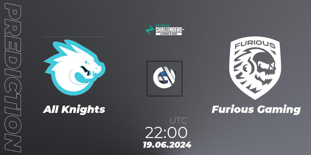 All Knights vs Furious Gaming: Match Prediction. 19.06.2024 at 22:00, VALORANT, VALORANT Challengers 2024 LAS: Split 2