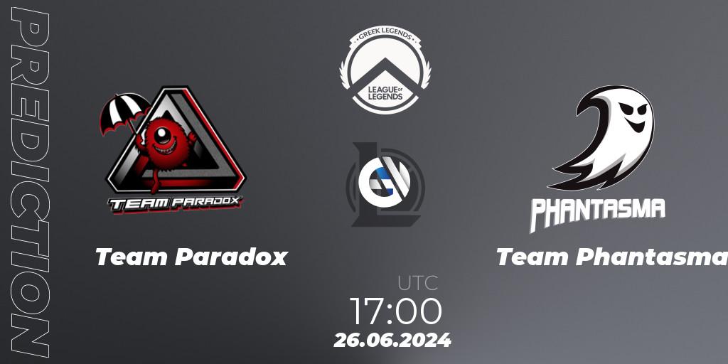Team Paradox vs Team Phantasma: Match Prediction. 26.06.2024 at 17:00, LoL, GLL Summer 2024