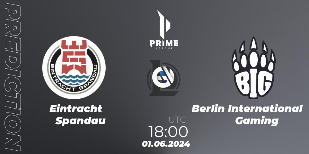 Eintracht Spandau vs Berlin International Gaming: Match Prediction. 01.06.2024 at 18:00, LoL, Prime League Summer 2024