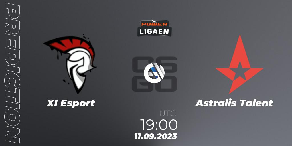 XI Esport vs Astralis Talent: Match Prediction. 11.09.2023 at 19:00, Counter-Strike (CS2), POWER Ligaen Season 24 Finals