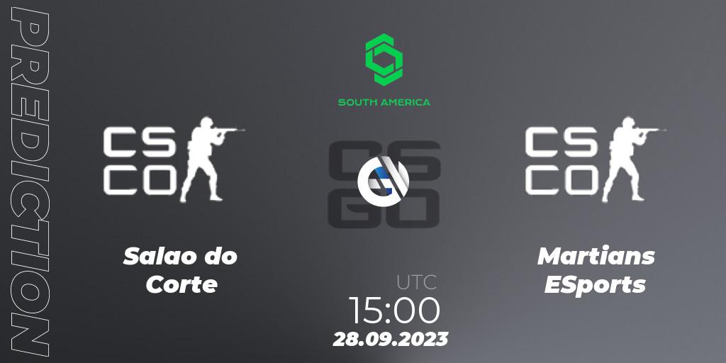 Salao do Corte vs Martians ESports: Match Prediction. 28.09.2023 at 15:00, Counter-Strike (CS2), CCT South America Series #12: Closed Qualifier