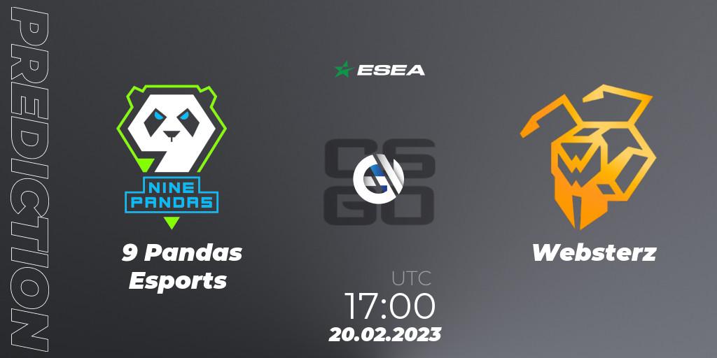 9 Pandas Esports vs Websterz: Match Prediction. 01.03.2023 at 16:00, Counter-Strike (CS2), ESEA Season 44: Advanced Division - Europe