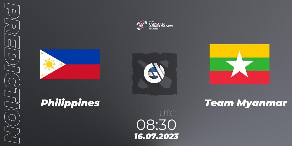 Philippines vs Team Myanmar: Match Prediction. 16.07.2023 at 08:30, Dota 2, 2022 AESF Road to Asian Games - Southeast Asia