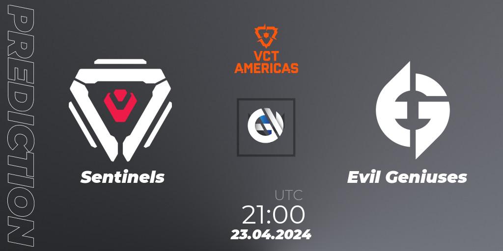 Sentinels vs Evil Geniuses: Match Prediction. 23.04.24, VALORANT, VALORANT Champions Tour 2024: Americas League - Stage 1 - Group Stage