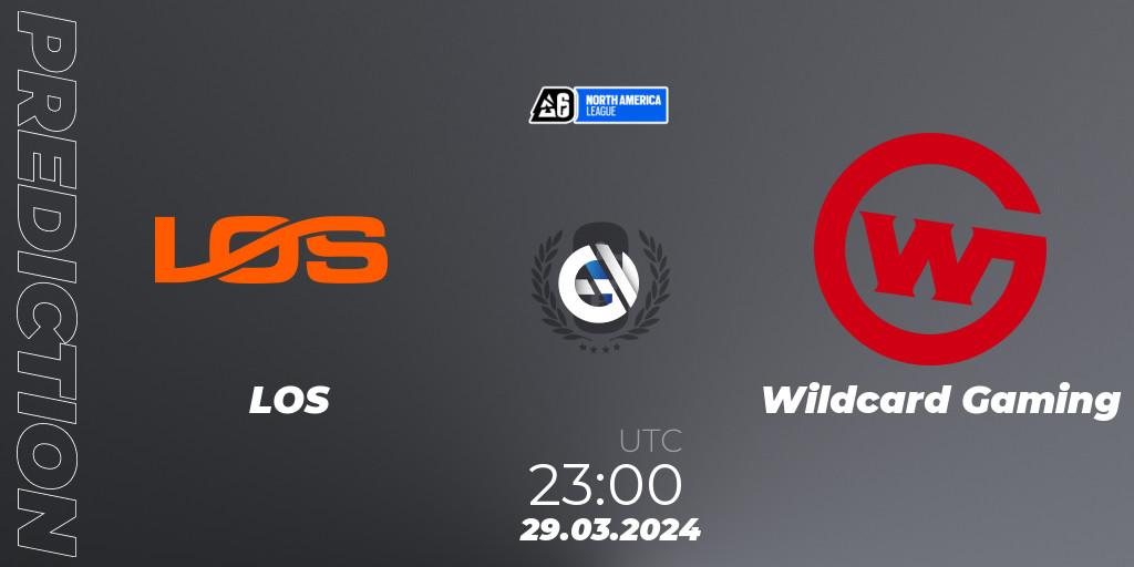 LOS vs Wildcard Gaming: Match Prediction. 29.03.2024 at 22:00, Rainbow Six, North America League 2024 - Stage 1