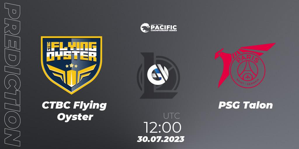 CTBC Flying Oyster vs PSG Talon: Match Prediction. 30.07.2023 at 12:20, LoL, PACIFIC Championship series Group Stage