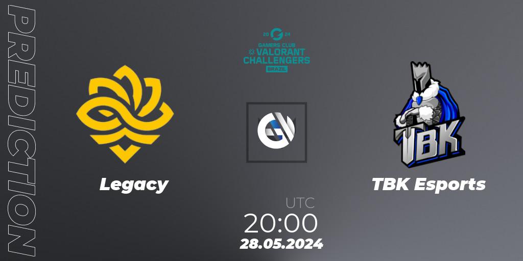 Legacy vs TBK Esports: Match Prediction. 28.05.2024 at 20:00, VALORANT, VALORANT Challengers 2024 Brazil: Split 2