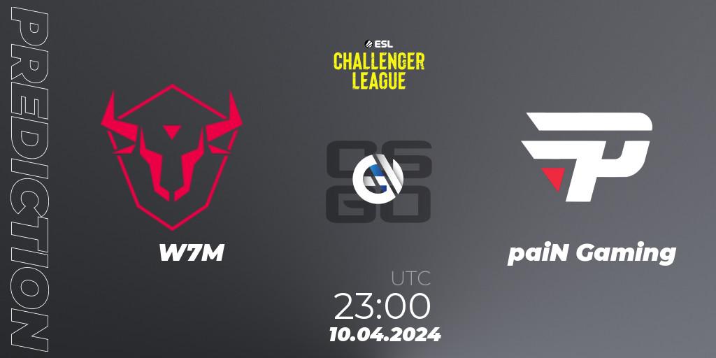 W7M vs paiN Gaming: Match Prediction. 06.05.2024 at 19:00, Counter-Strike (CS2), ESL Challenger League Season 47: South America