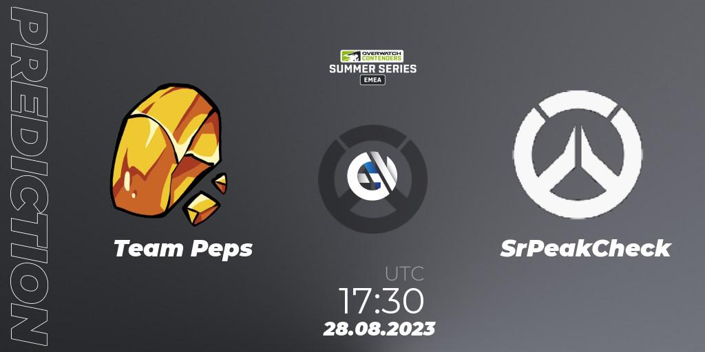 Team Peps vs SrPeakCheck: Match Prediction. 28.08.2023 at 17:30, Overwatch, Overwatch Contenders 2023 Summer Series: Europe