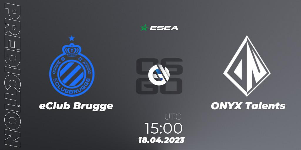 eClub Brugge vs ONYX Talents: Match Prediction. 24.04.23, CS2 (CS:GO), ESEA Season 45: Advanced Division - Europe