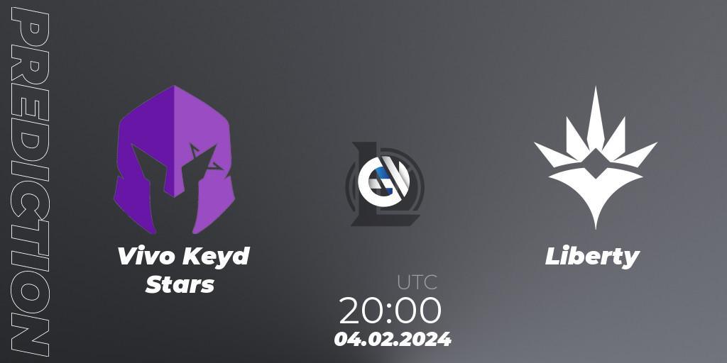 Vivo Keyd Stars vs Liberty: Match Prediction. 04.02.2024 at 20:00, LoL, CBLOL Split 1 2024 - Group Stage