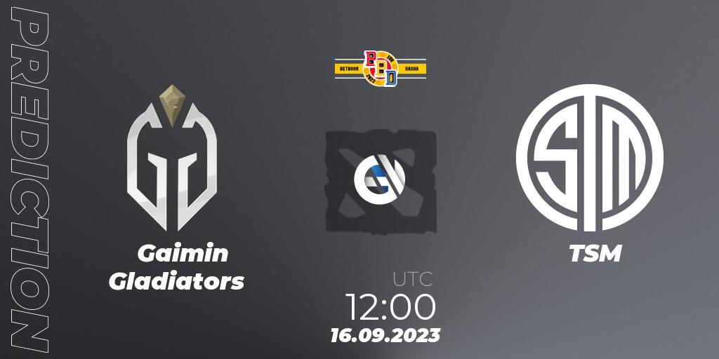 Gaimin Gladiators vs TSM: Match Prediction. 16.09.2023 at 12:20, Dota 2, BetBoom Dacha