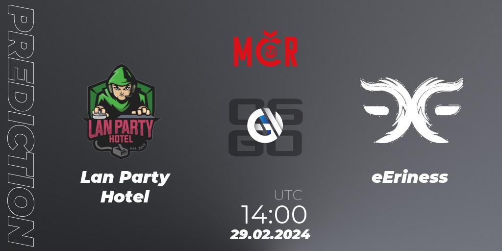 Lan Party Hotel vs eEriness: Match Prediction. 29.02.2024 at 14:00, Counter-Strike (CS2), Tipsport Cup Winter 2024: Closed Qualifier