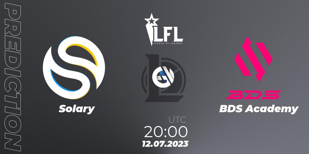 Solary vs BDS Academy: Match Prediction. 12.07.2023 at 20:00, LoL, LFL Summer 2023 - Group Stage
