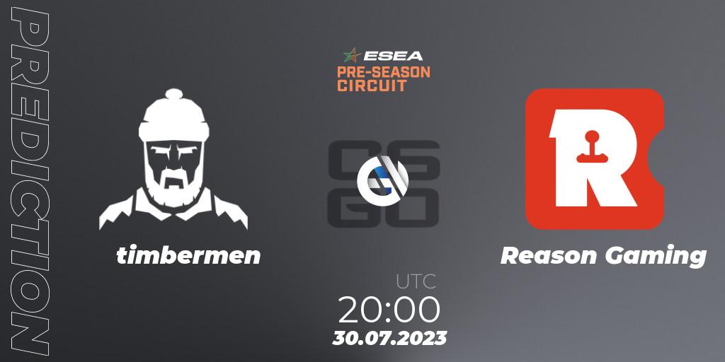 timbermen vs Bad News Bears: Match Prediction. 30.07.2023 at 20:00, Counter-Strike (CS2), ESEA Pre-Season Circuit 2023: North American Final