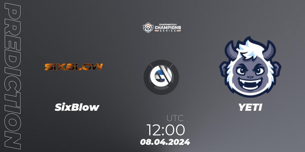 SixBlow vs YETI: Match Prediction. 08.04.2024 at 09:00, Overwatch, Overwatch Champions Series 2024 - Asia Stage 1 Wild Card