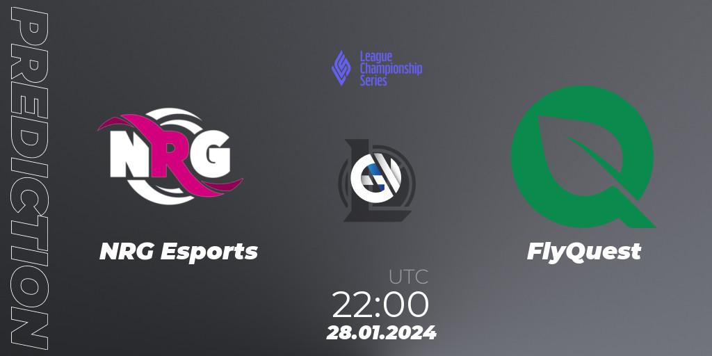 NRG Esports vs FlyQuest: Match Prediction. 28.01.2024 at 22:00, LoL, LCS Spring 2024 - Group Stage