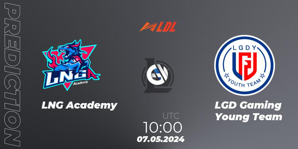LNG Academy vs LGD Gaming Young Team: Match Prediction. 07.05.2024 at 10:00, LoL, LDL 2024 - Stage 2