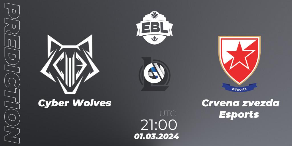 Cyber Wolves vs Crvena zvezda Esports: Match Prediction. 01.03.24, LoL, Esports Balkan League Season 14