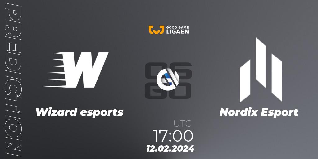 Wizard esports vs Nordix Esport: Match Prediction. 12.02.24, CS2 (CS:GO), Good Game-ligaen Spring 2024
