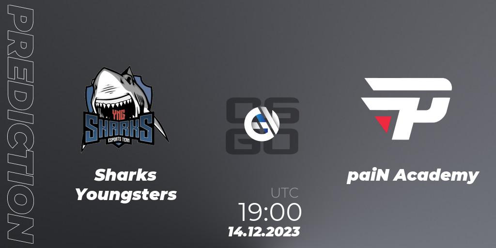 Sharks Youngsters vs paiN Academy: Match Prediction. 14.12.2023 at 19:00, Counter-Strike (CS2), Gamers Club Liga Série A: December 2023