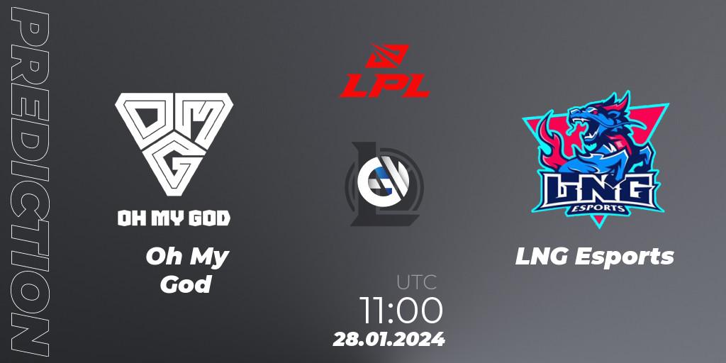 Oh My God vs LNG Esports: Match Prediction. 28.01.2024 at 11:00, LoL, LPL Spring 2024 - Group Stage