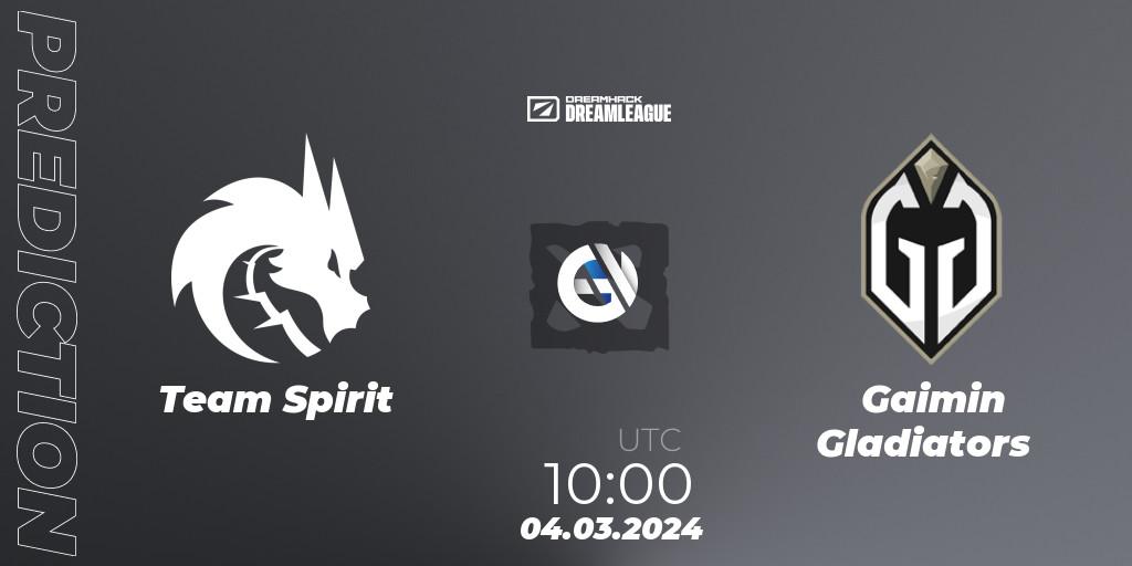 Team Spirit vs Gaimin Gladiators: Match Prediction. 04.03.24, Dota 2, DreamLeague Season 22