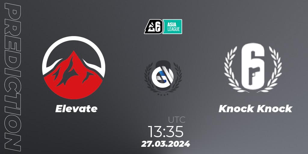 Elevate vs Knock Knock: Match Prediction. 27.03.24, Rainbow Six, Asia League 2024 - Stage 1