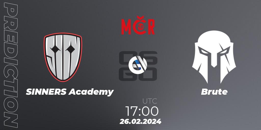 SINNERS Academy vs Brute: Match Prediction. 26.02.2024 at 17:00, Counter-Strike (CS2), Tipsport Cup Winter 2024: Closed Qualifier