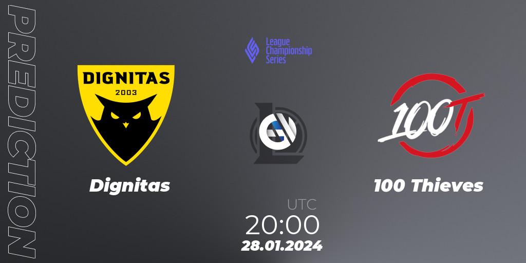 Dignitas vs 100 Thieves: Match Prediction. 28.01.2024 at 20:00, LoL, LCS Spring 2024 - Group Stage