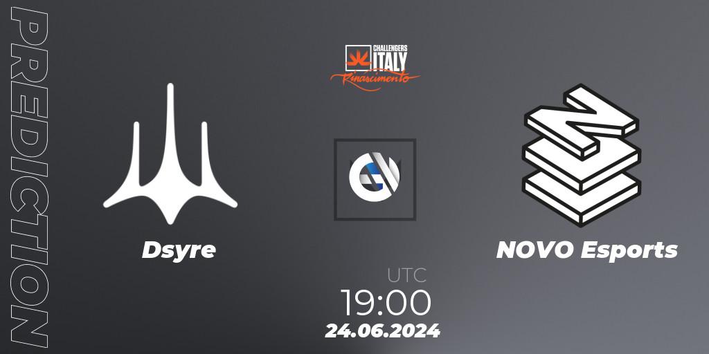 Dsyre vs NOVO Esports: Match Prediction. 24.06.2024 at 19:00, VALORANT, VALORANT Challengers 2024 Italy: Rinascimento Split 2
