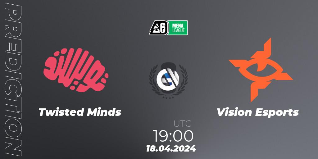 Twisted Minds vs Vision Esports: Match Prediction. 18.04.2024 at 19:00, Rainbow Six, MENA League 2024 - Stage 1