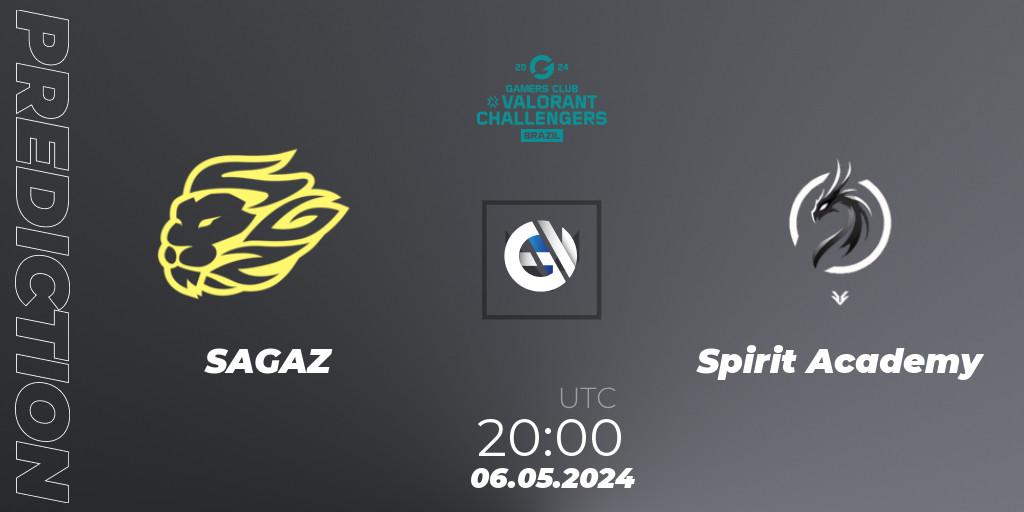 SAGAZ vs Spirit Academy: Match Prediction. 06.05.2024 at 20:00, VALORANT, VALORANT Challengers 2024 Brazil: Split 1 - Relegation