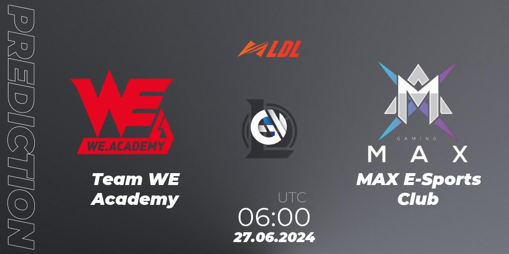 Team WE Academy vs MAX E-Sports Club: Match Prediction. 27.06.2024 at 06:00, LoL, LDL 2024 - Stage 3