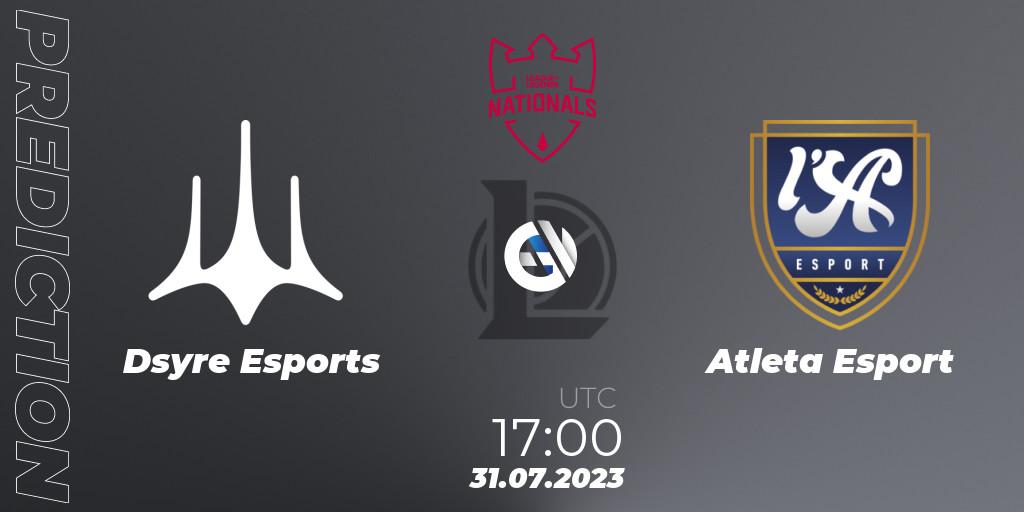 Dsyre Esports vs Atleta Esport: Match Prediction. 31.07.2023 at 17:00, LoL, PG Nationals Summer 2023
