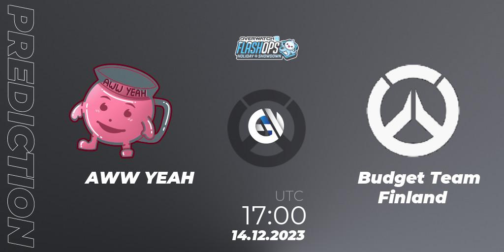AWW YEAH vs Dinosaurs in Pyjamas: Match Prediction. 14.12.2023 at 17:00, Overwatch, Flash Ops Holiday Showdown - EMEA