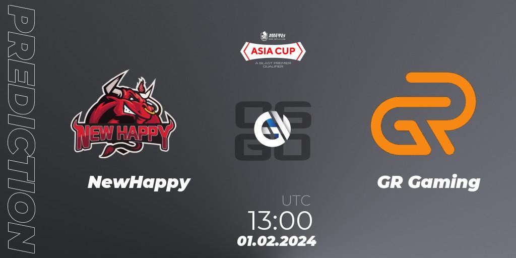 NewHappy vs GR Gaming: Match Prediction. 01.02.2024 at 13:00, Counter-Strike (CS2), 5E Arena Asia Cup Spring 2024 - BLAST Premier Qualifier
