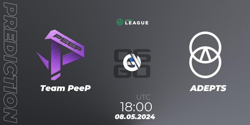 Team PeeP vs ADEPTS: Match Prediction. 08.05.2024 at 18:00, Counter-Strike (CS2), ESEA Season 49: Advanced Division - Europe