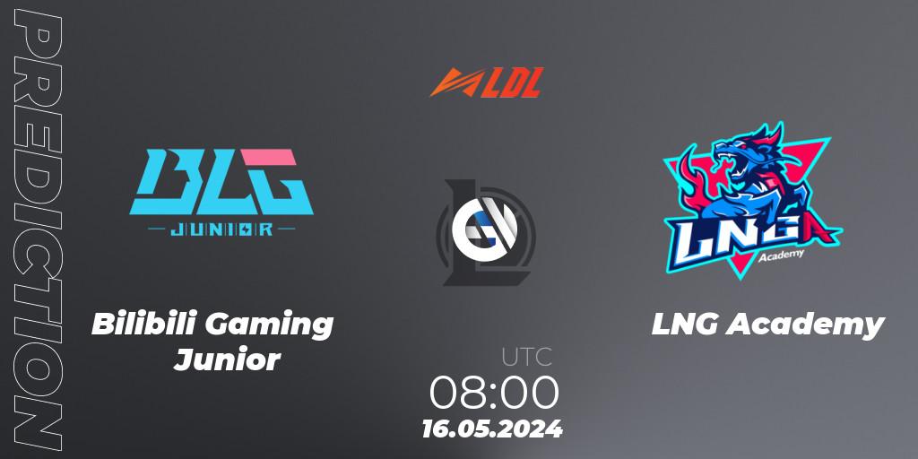 Bilibili Gaming Junior vs LNG Academy: Match Prediction. 16.05.2024 at 08:00, LoL, LDL 2024 - Stage 2