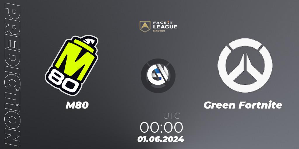 M80 vs Green Fortnite: Match Prediction. 09.06.2024 at 02:00, Overwatch, FACEIT League Season 1 - NA Master Road to EWC