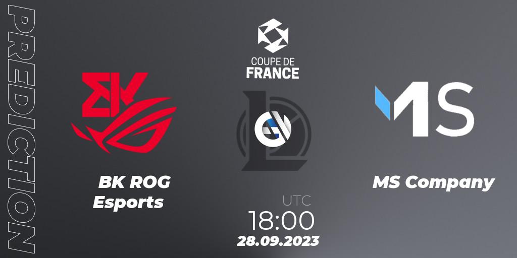 BK ROG Esports vs MS Company: Match Prediction. 28.09.2023 at 18:00, LoL, Coupe de France 2023