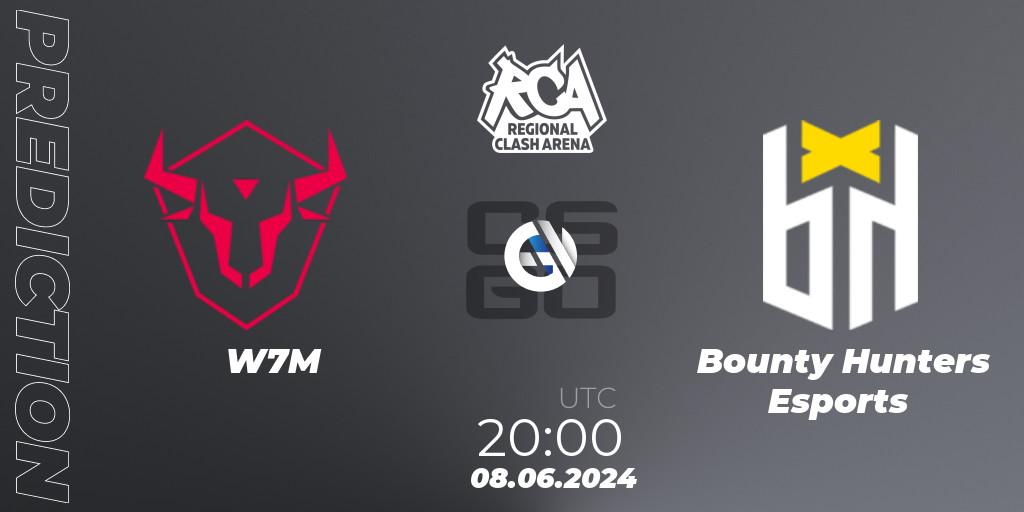 W7M vs Bounty Hunters Esports: Match Prediction. 08.06.2024 at 20:00, Counter-Strike (CS2), Regional Clash Arena South America