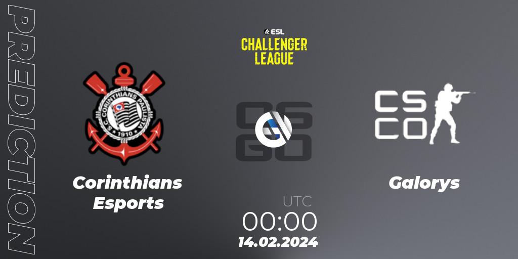 Corinthians Esports vs Galorys: Match Prediction. 23.02.2024 at 23:30, Counter-Strike (CS2), ESL Challenger League Season 47: South America