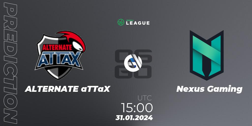 ALTERNATE aTTaX vs Nexus Gaming: Match Prediction. 31.01.2024 at 15:00, Counter-Strike (CS2), ESEA Season 48: Advanced Division - Europe