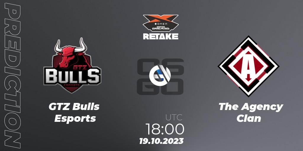 GTZ Bulls Esports vs The Agency Clan: Match Prediction. 19.10.2023 at 18:00, Counter-Strike (CS2), Circuito Retake Season 7: Take #2