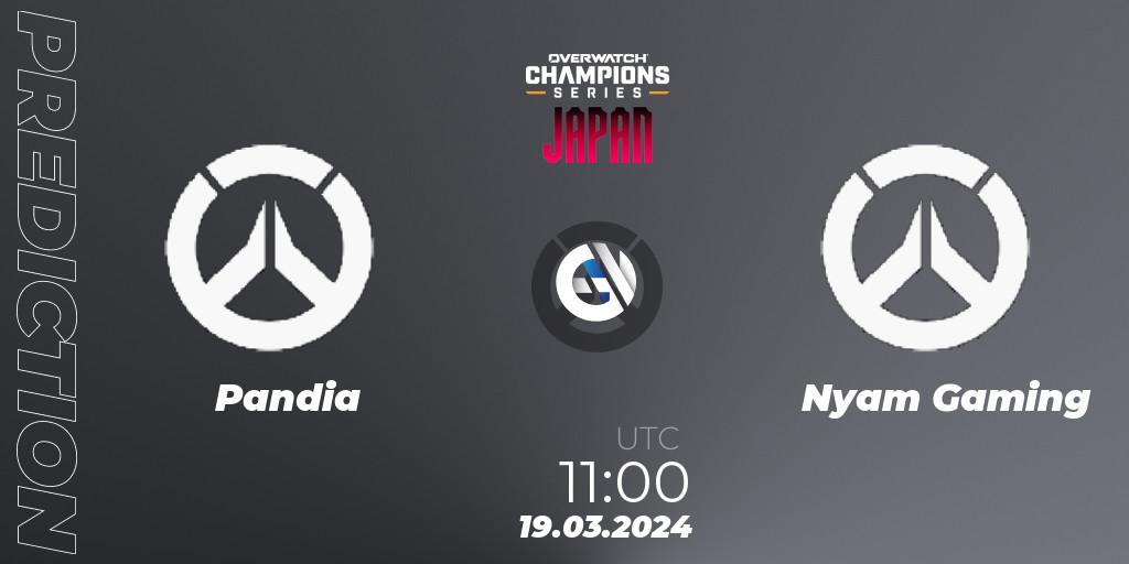 Pandia vs Nyam Gaming: Match Prediction. 19.03.2024 at 12:00, Overwatch, Overwatch Champions Series 2024 - Stage 1 Japan