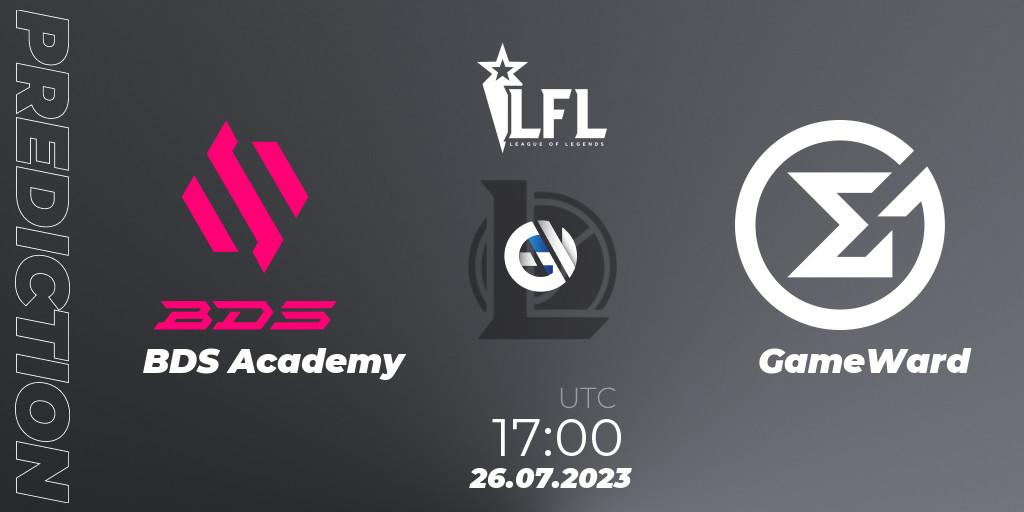 BDS Academy vs GameWard: Match Prediction. 26.07.23, LoL, LFL Summer 2023 - Group Stage