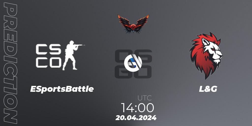 ESportsBattle vs L&G: Match Prediction. 20.04.2024 at 14:00, Counter-Strike (CS2), Dragon Esports Club Cup